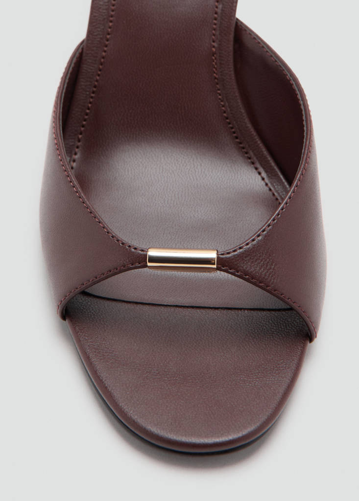 Heeled sandals with metallic detail — Burgundy