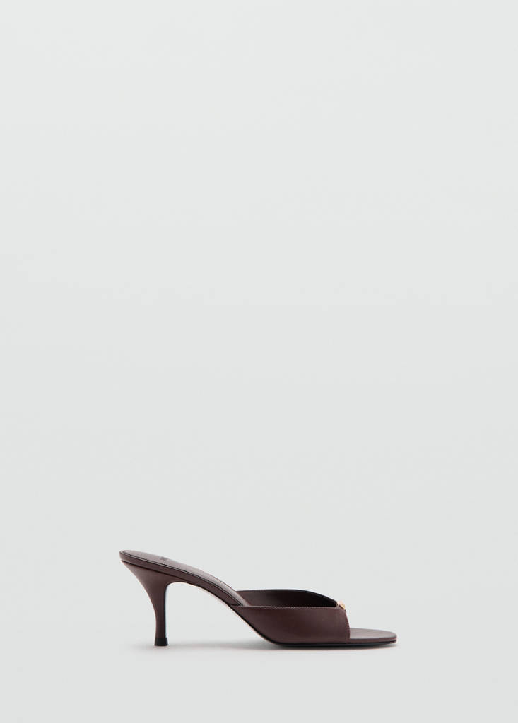 Heeled sandals with metallic detail — Burgundy