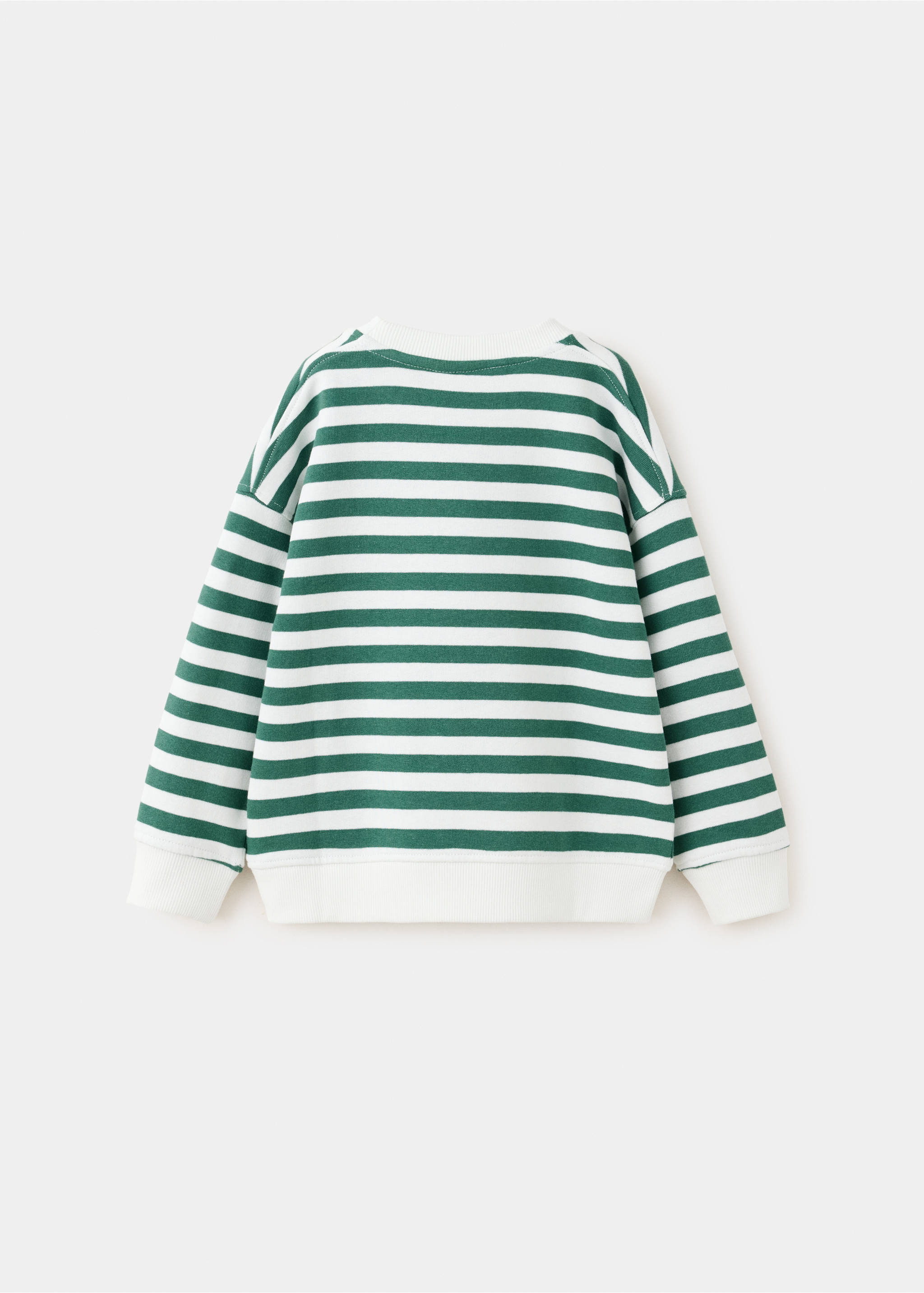 Striped cotton sweatshirt with embroidery - Reverse of the article, Off White. Ref: 37053307-00.