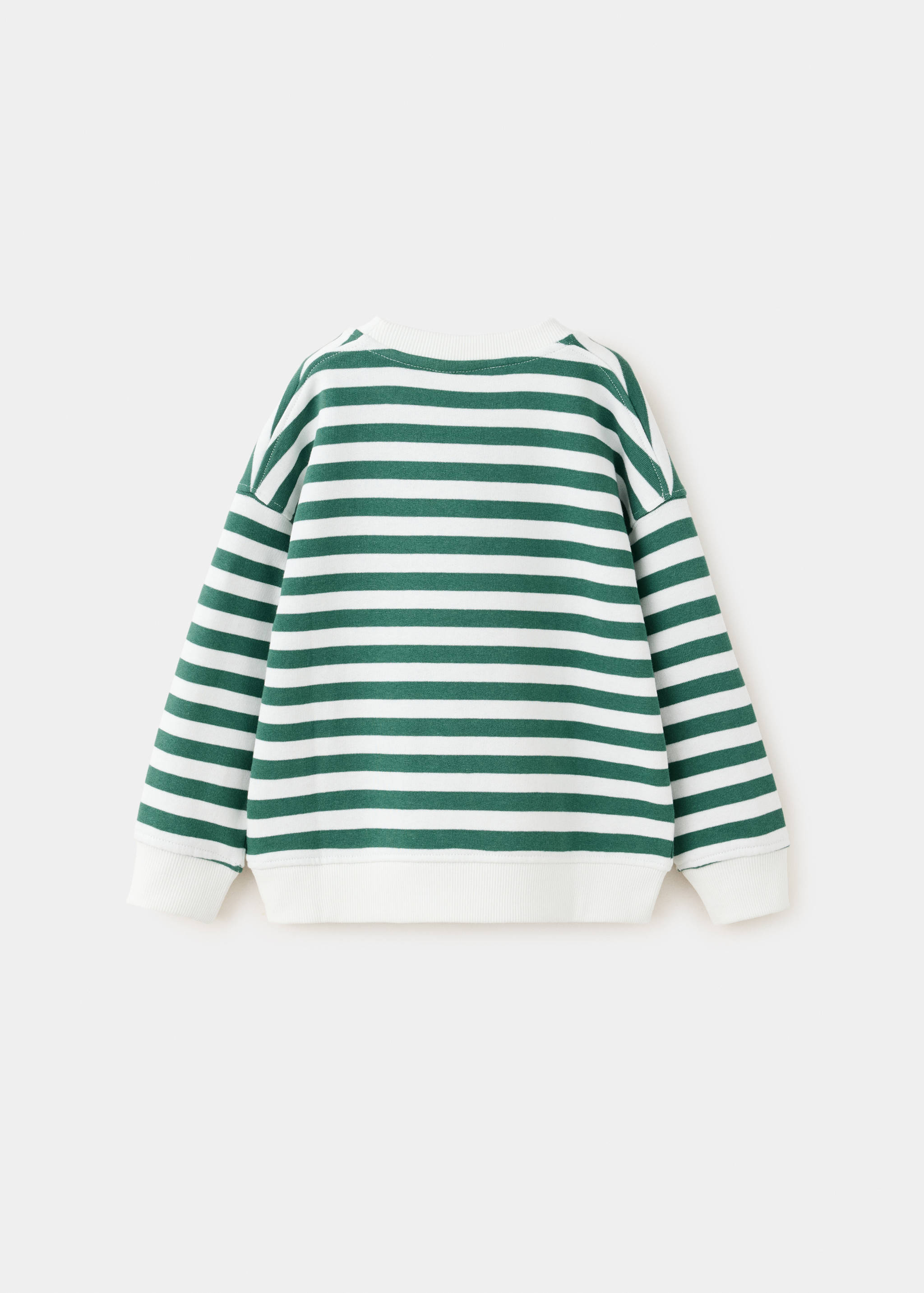 Striped cotton sweatshirt with embroidery - Reverse of the article