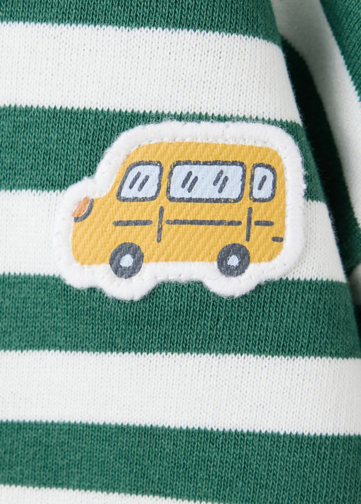 Striped cotton sweatshirt with embroidery — Off White