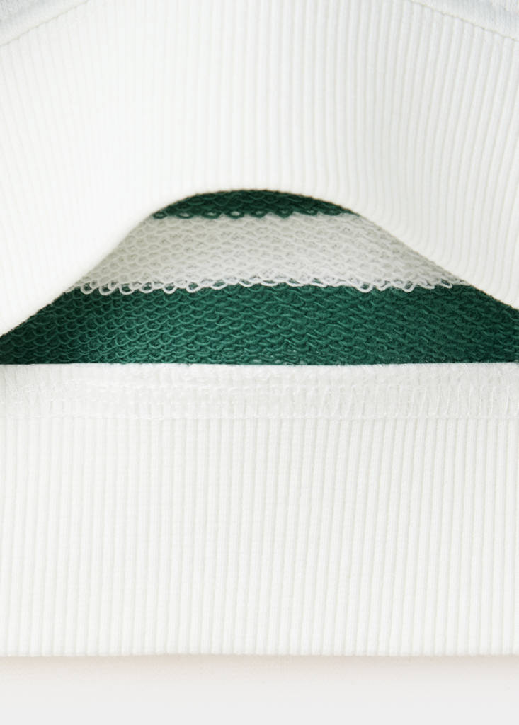 Striped cotton sweatshirt with embroidery — Off White