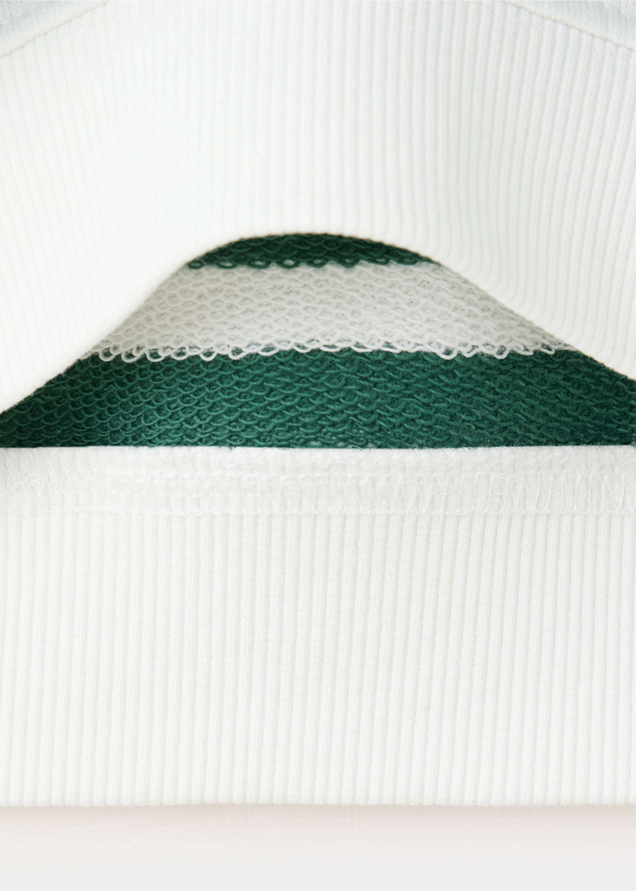 Striped cotton sweatshirt with embroidery - Details of the article 0, Off White. Ref: 37053307-00.