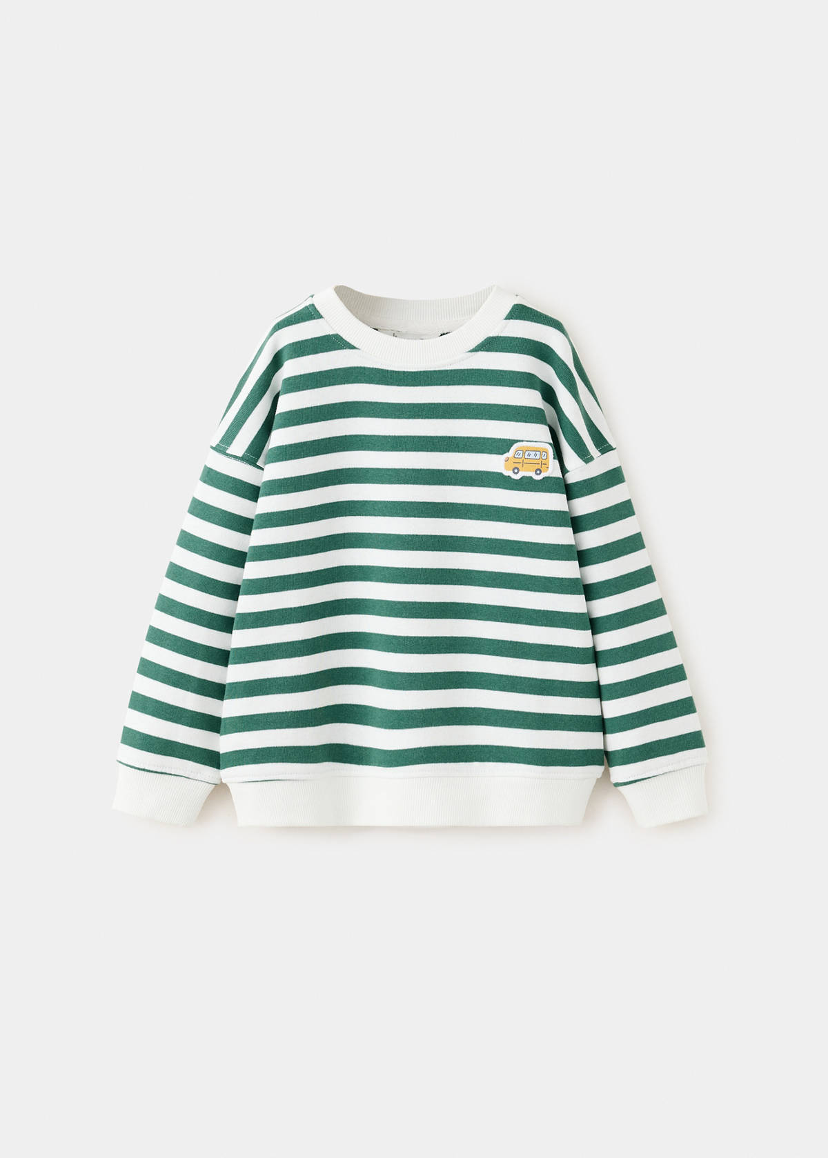 Striped cotton sweatshirt with embroidery — Off White