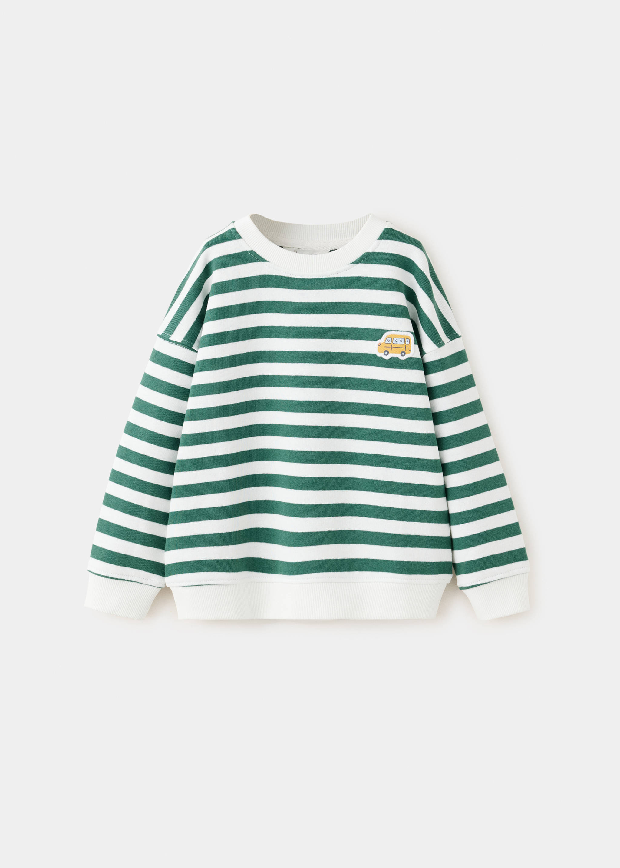 Striped cotton sweatshirt with embroidery - Article without model