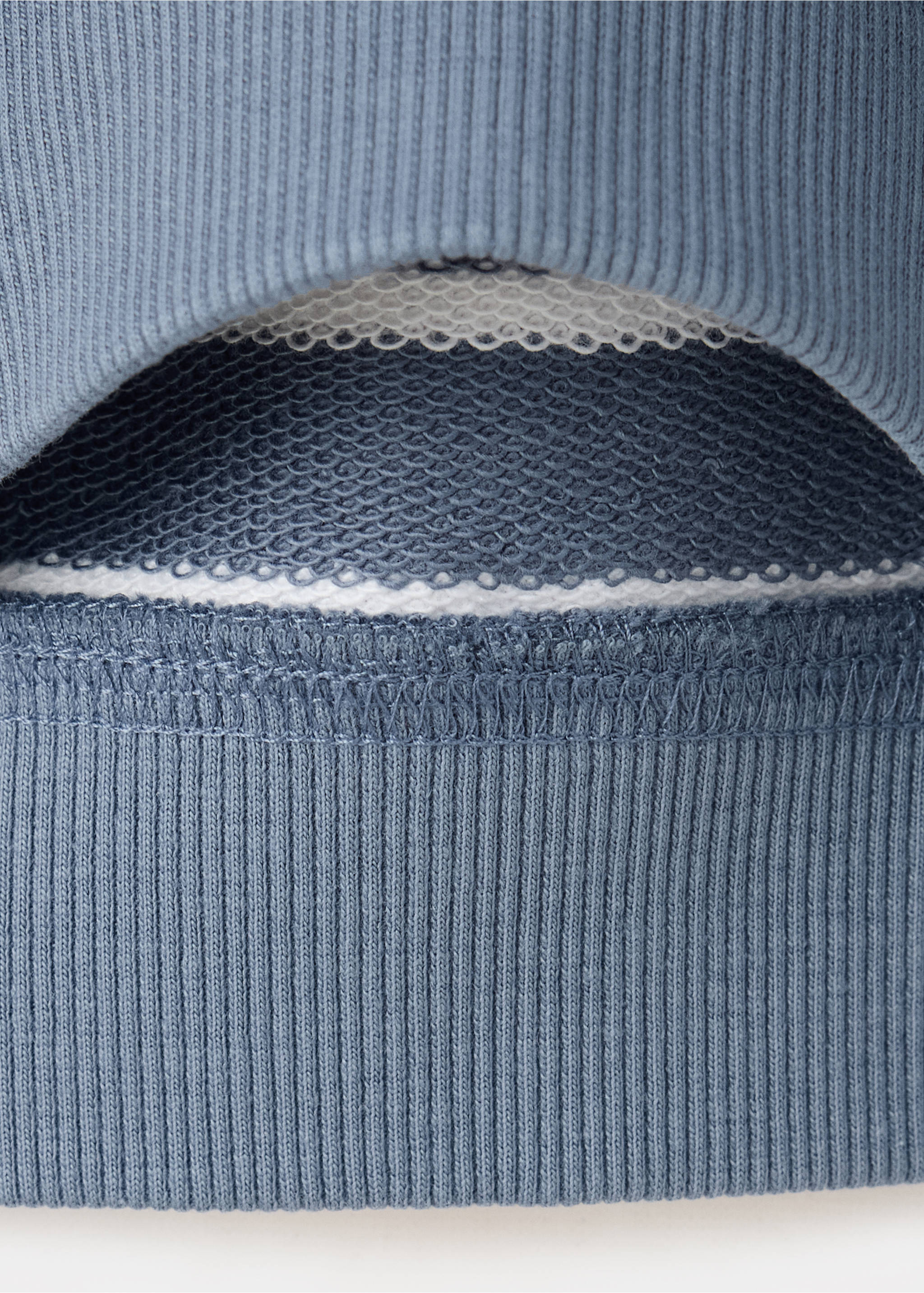 Striped cotton sweatshirt with embroidery - Details of the article 0, Blue. Ref: 37053307-00.