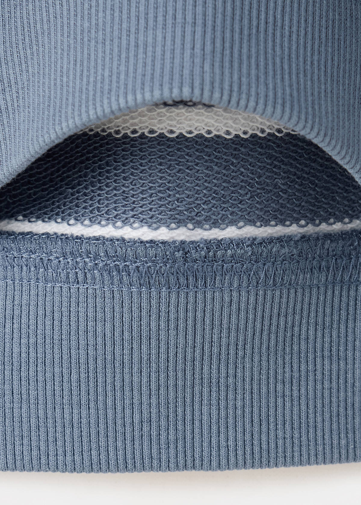 Striped cotton sweatshirt with embroidery — Blue