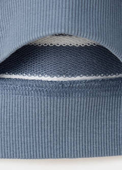 Striped cotton sweatshirt with embroidery — Blue 7