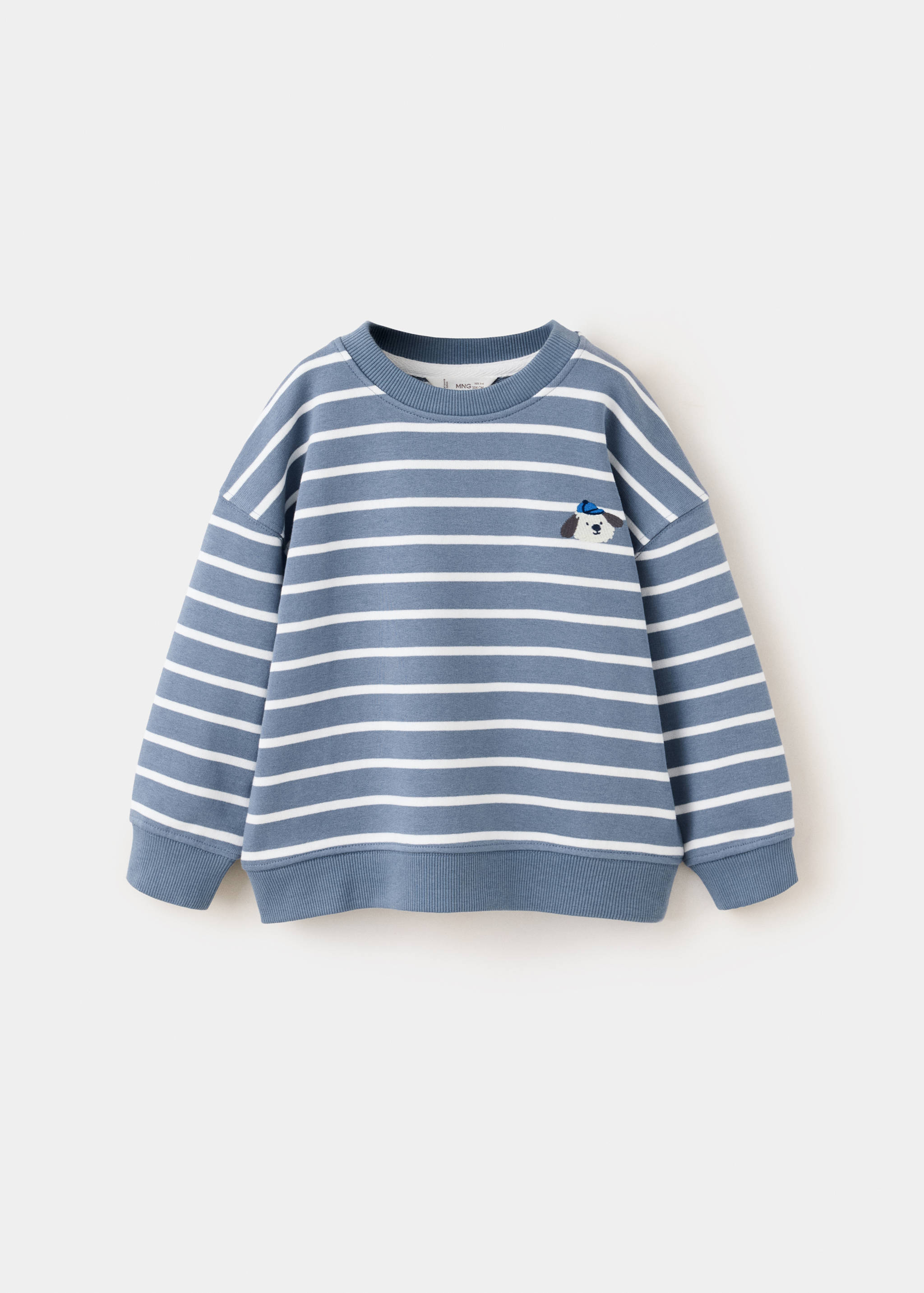 Striped cotton sweatshirt with embroidery - Article without model