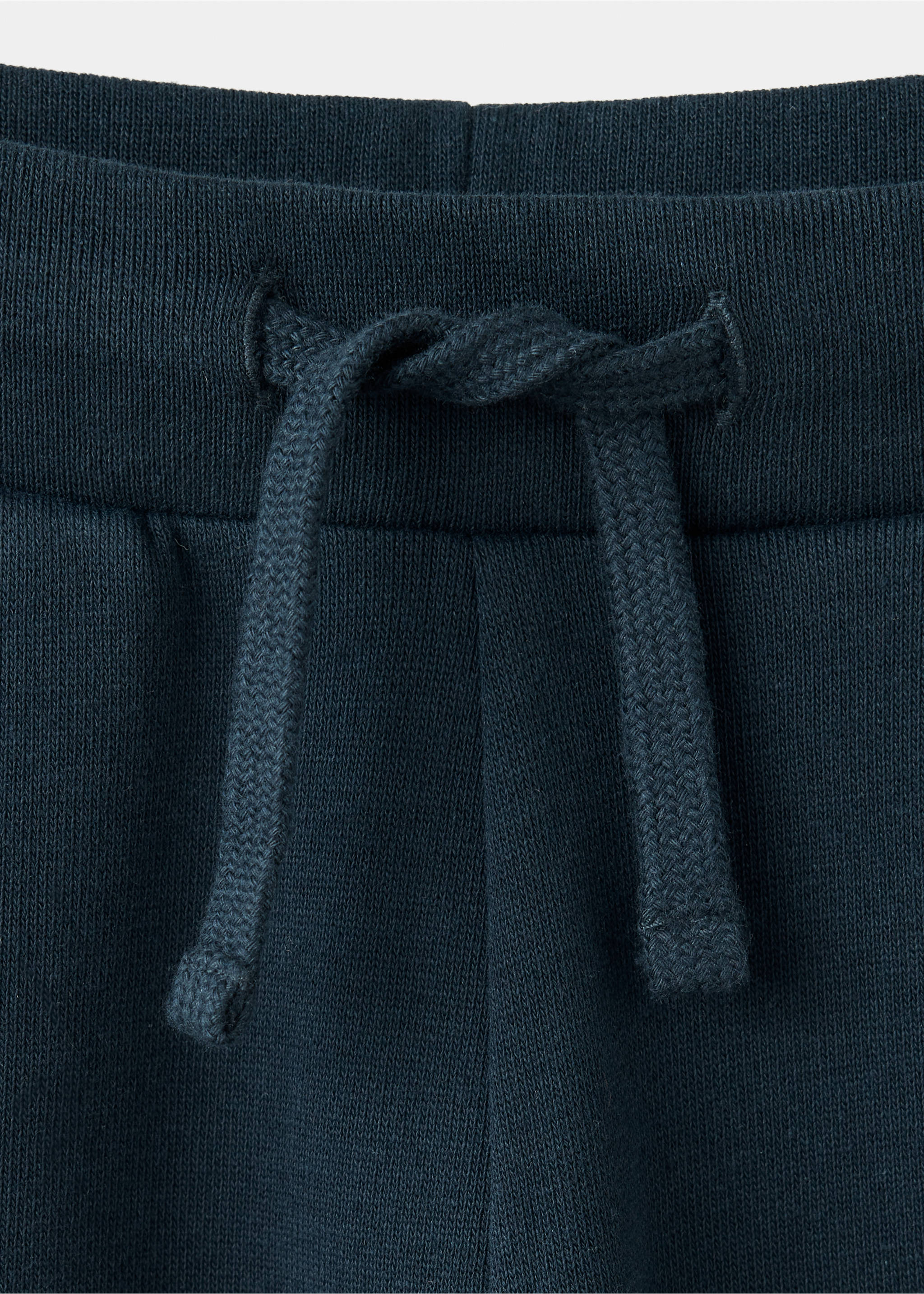 Flared joggers with an elasticated waistband - Details of the article 8, Navy. Ref: 37053312-00.