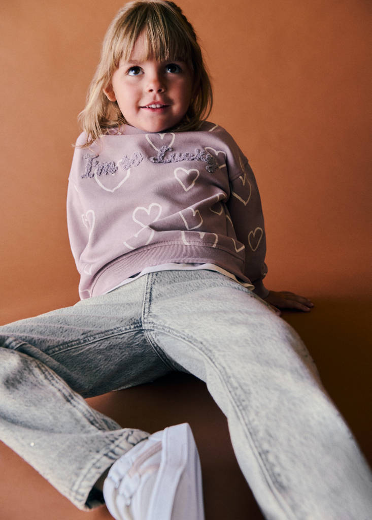 Printed cotton sweatshirt — Lilac