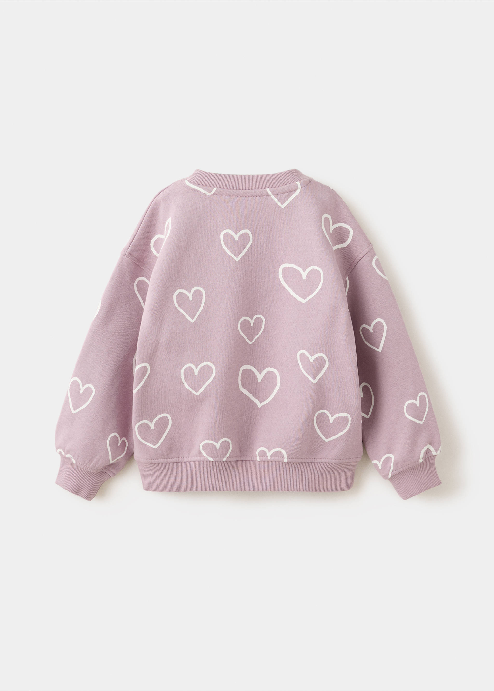 Sweat-shirt coton imprimé - Verso de l’article, Lilas. Ref: 37053314-00.