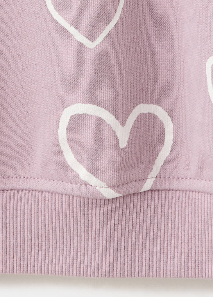 Printed cotton sweatshirt — Lilac