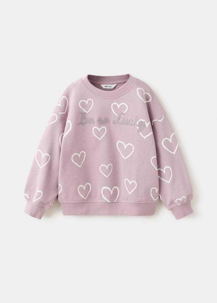 Printed cotton sweatshirt — Lilac