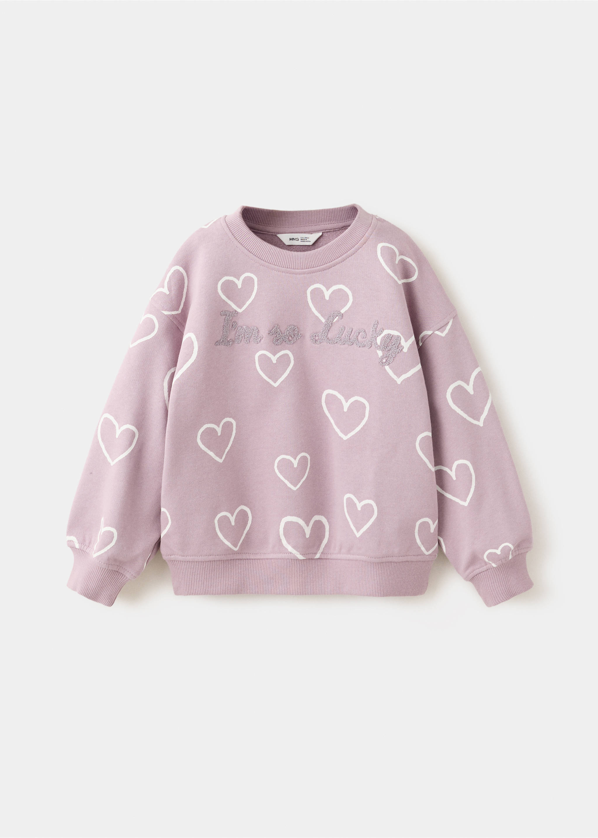 Sweat-shirt coton imprimé - Article sans modèle, Lilas. Ref: 37053314-00.