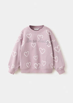 Printed cotton sweatshirt — Lilac 3