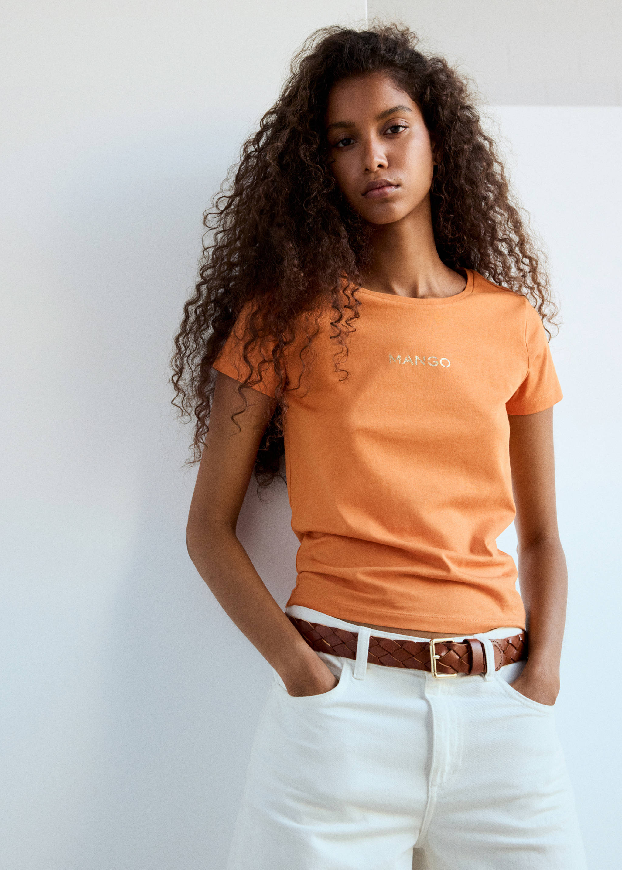 T-shirt coton imprimé logo - Plan moyen