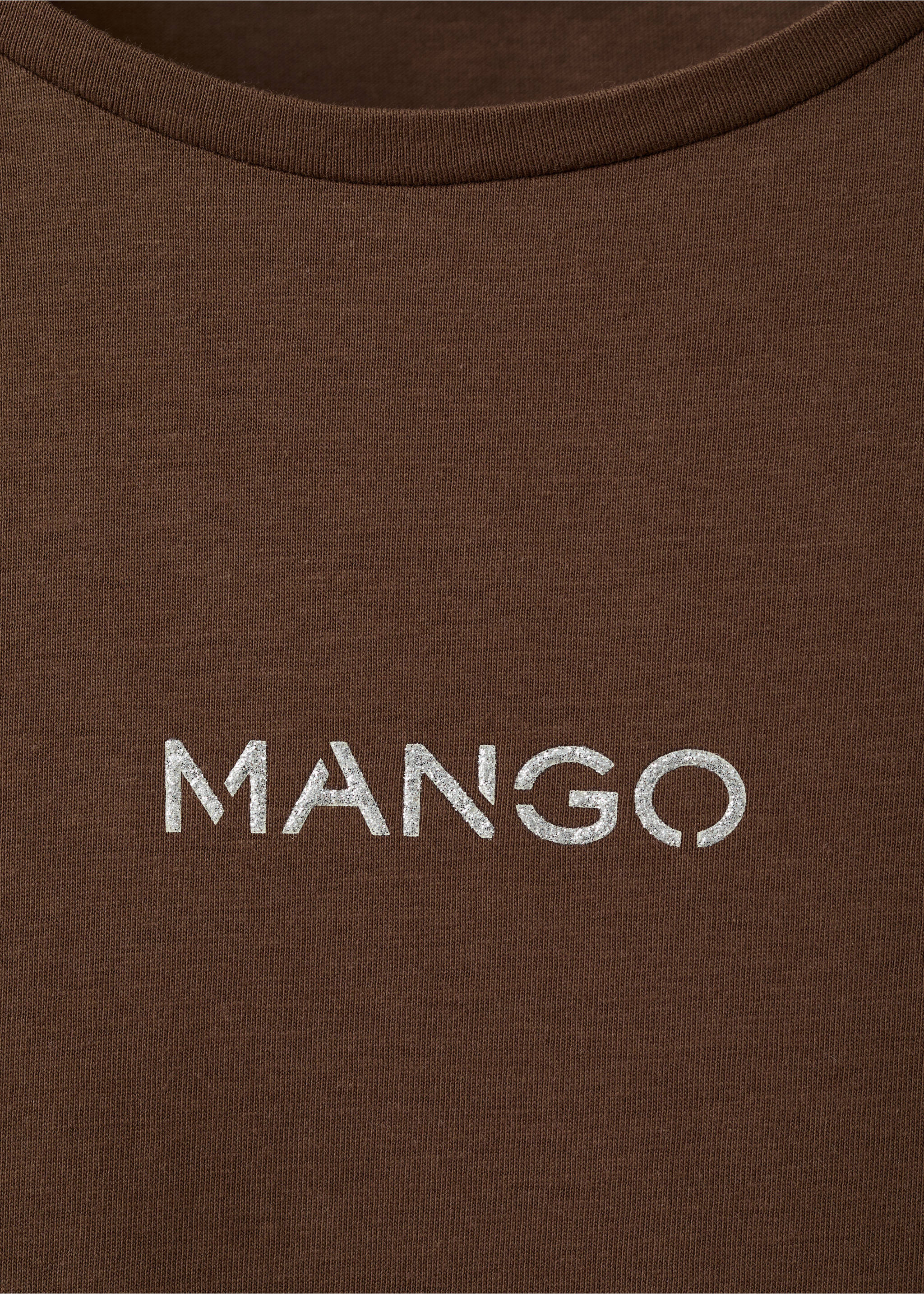 Logo print cotton t-shirt - Details of the article 8, Brown. Ref: 37053319-00.