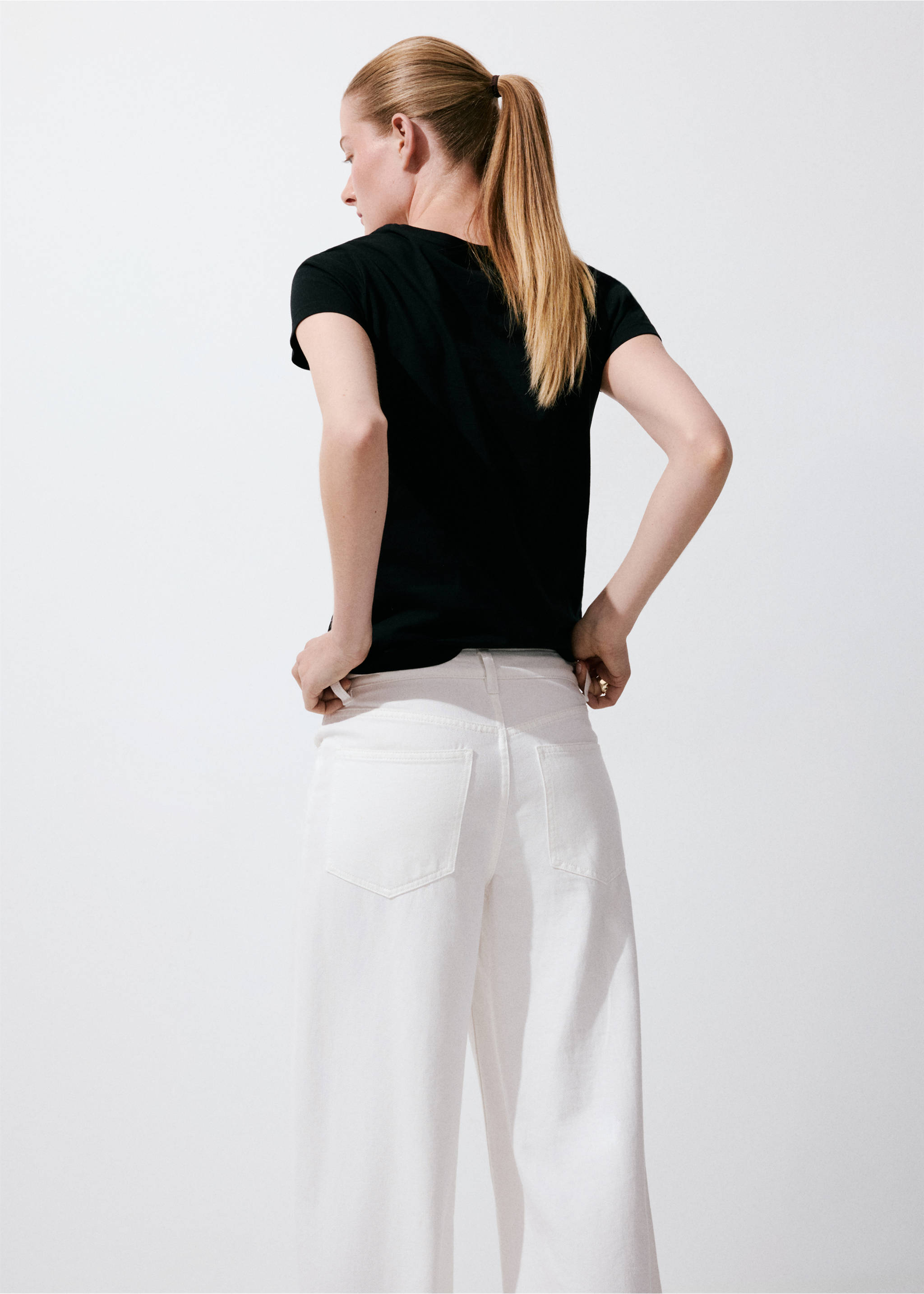 Logo print cotton t-shirt - Reverse of the article, Black. Ref: 37053319-00.