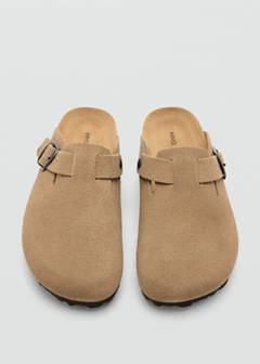 Leather clogs with buckle — Brown 4