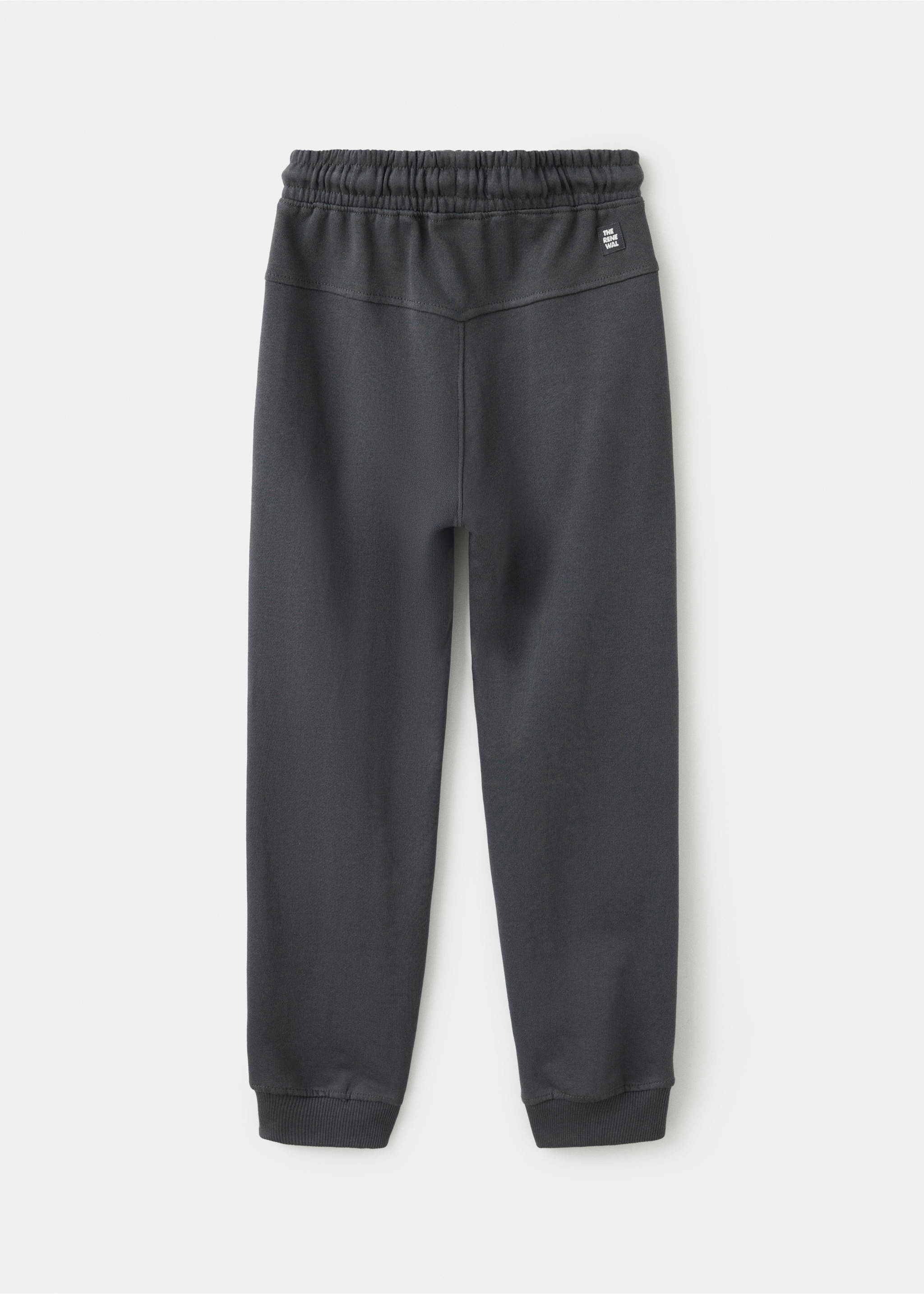 Drawstring jogger trousers - Reverse of the article, Charcoal. Ref: 37053321-00.