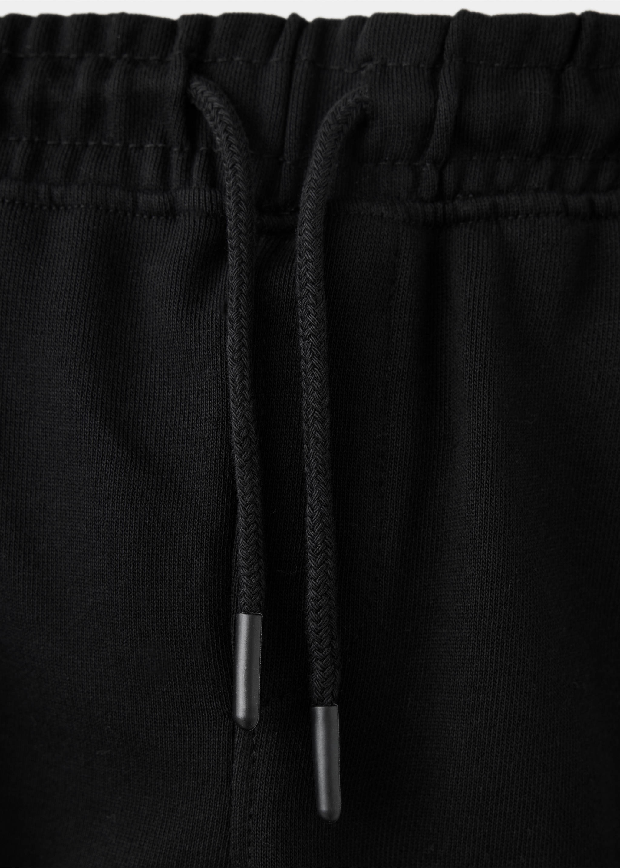 Drawstring jogger trousers - Details of the article 8, Black. Ref: 37053321-00.
