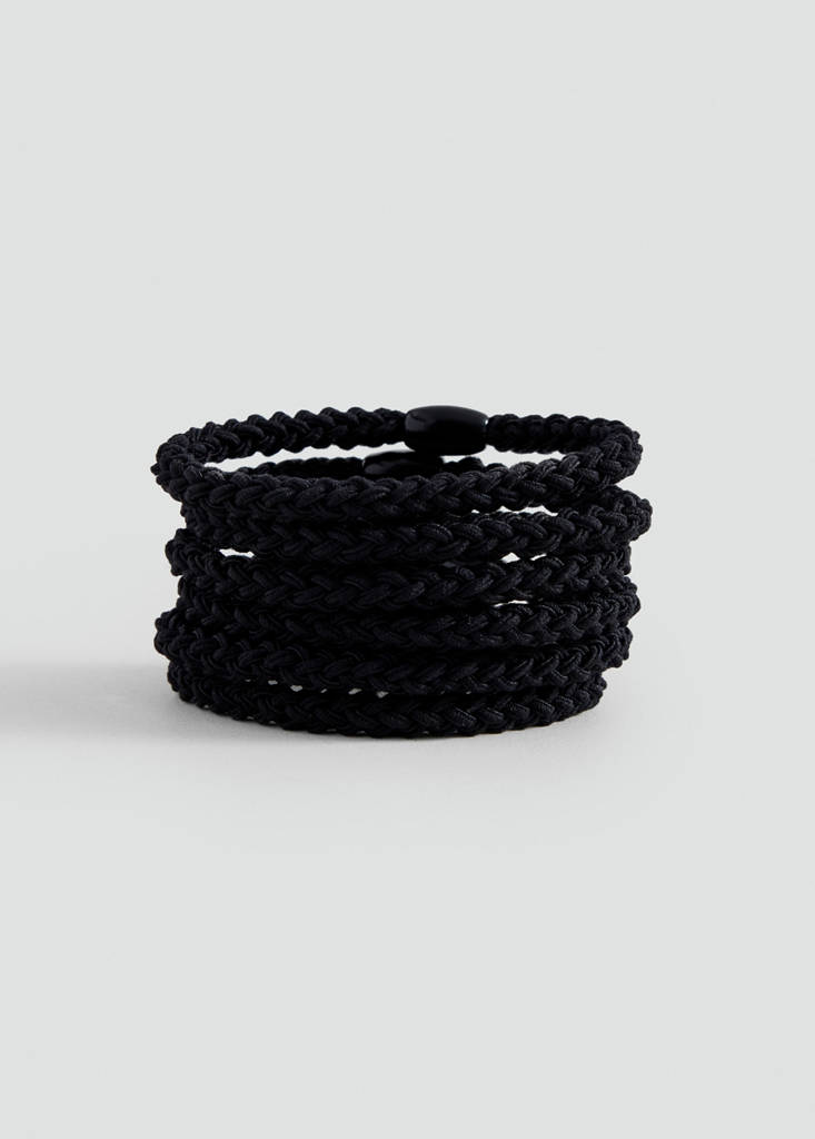Pack 6 hair ties — Black