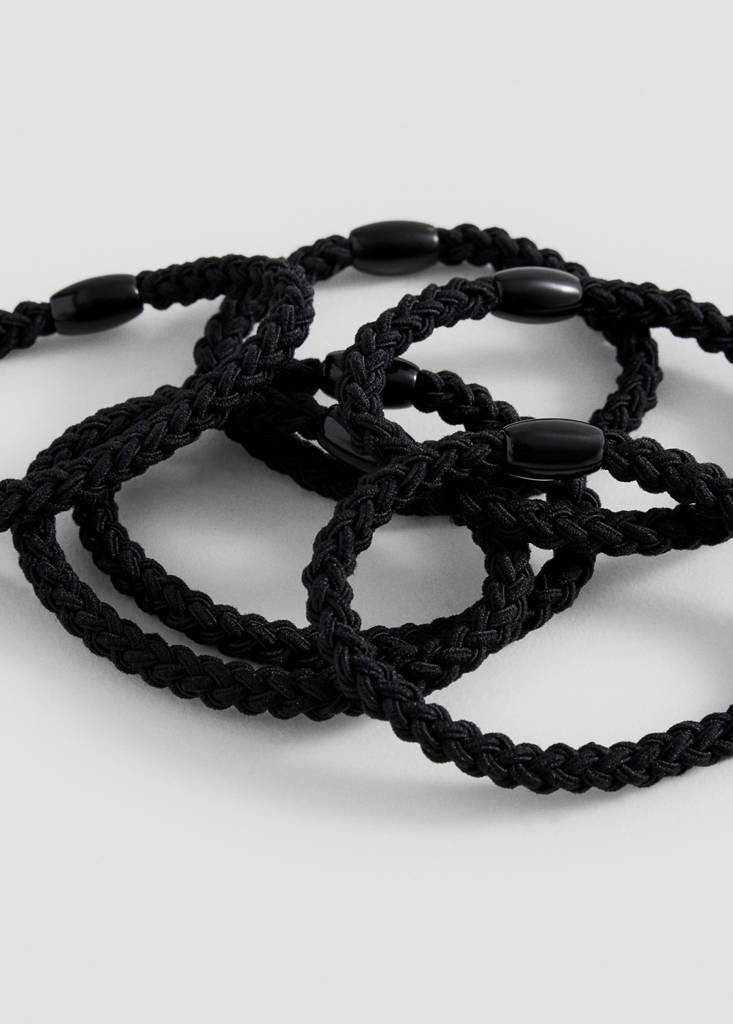 Pack 6 hair ties — Black