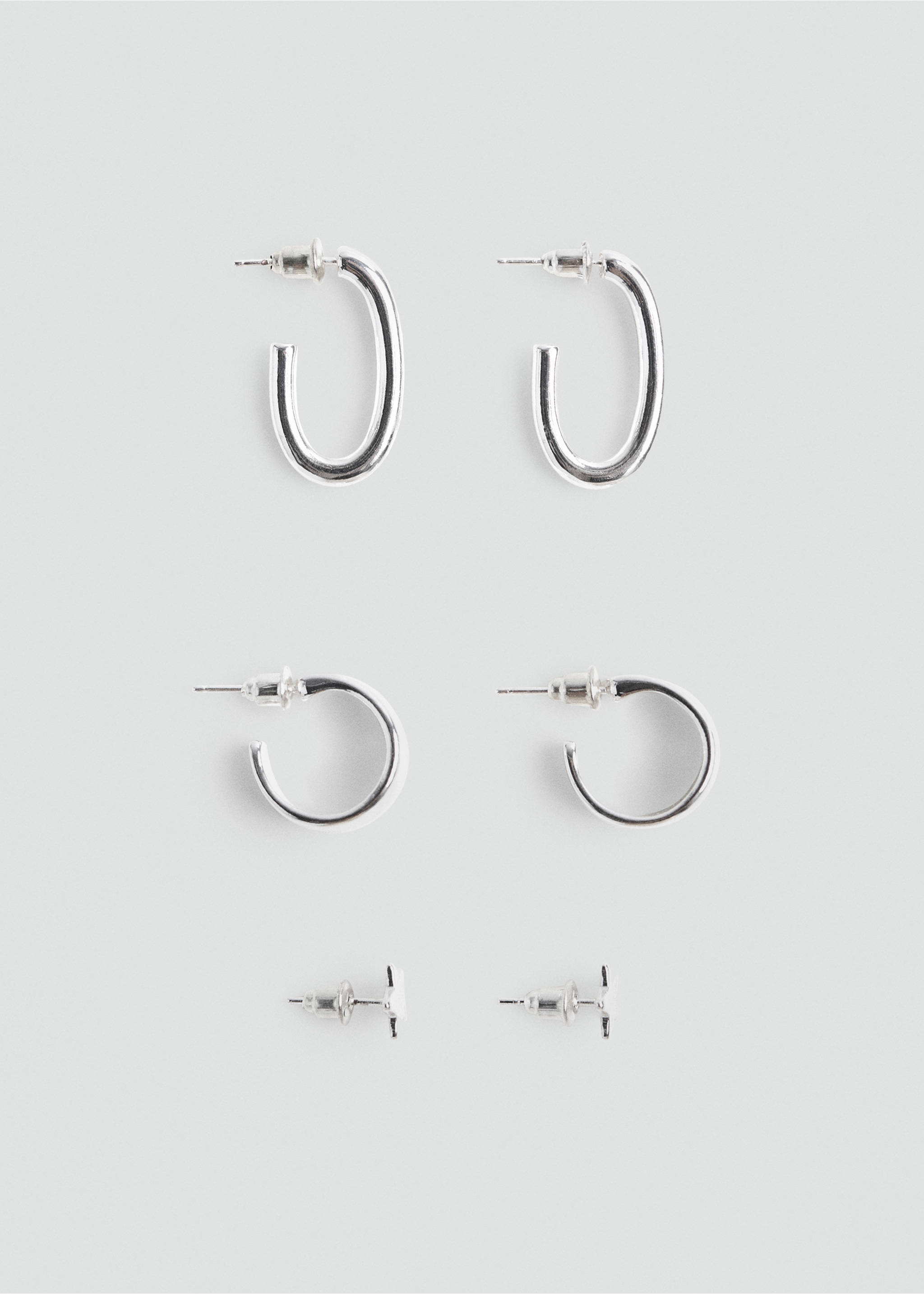 Pack 3 pendientes combinados - Artículo sin modelo, Plata. Ref: 37053324-00.