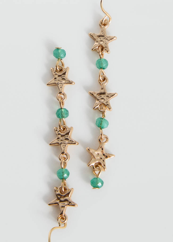 Long star earrings — Gold