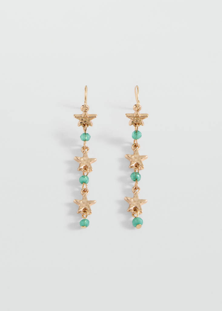 Long star earrings — Gold