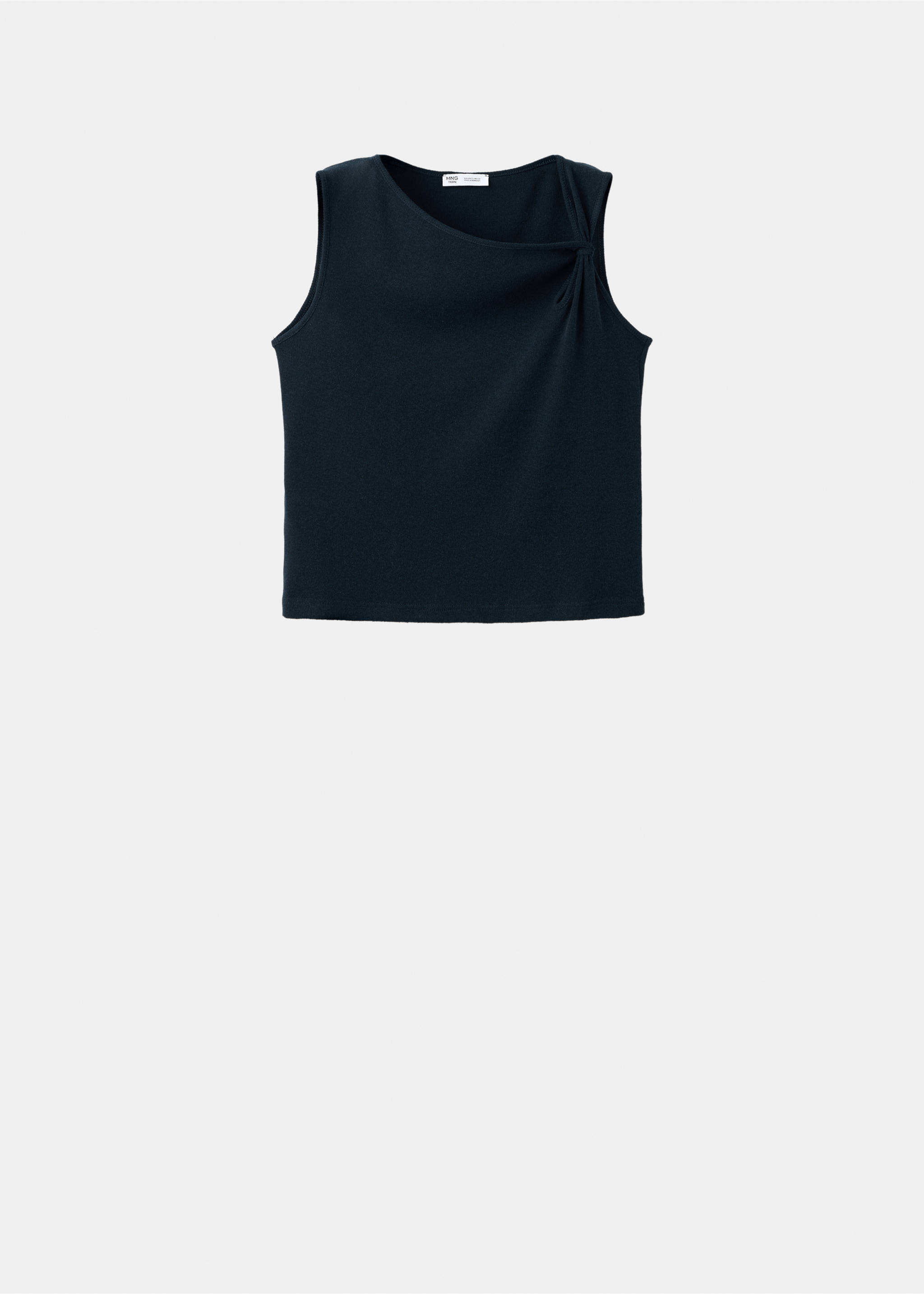 Fine knit top with knot detail - Article without model, Navy. Ref: 37053326-00.