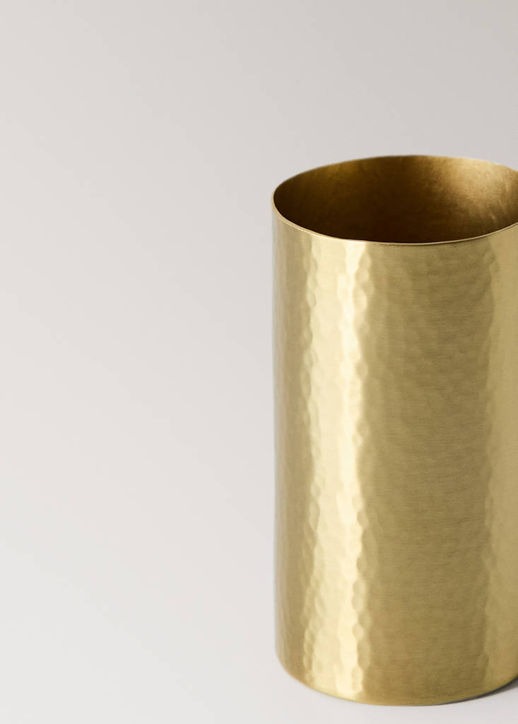 Stainless steel toothbrush cup — Gold