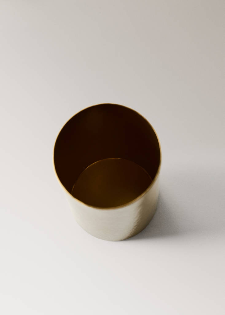 Stainless steel toothbrush cup — Gold