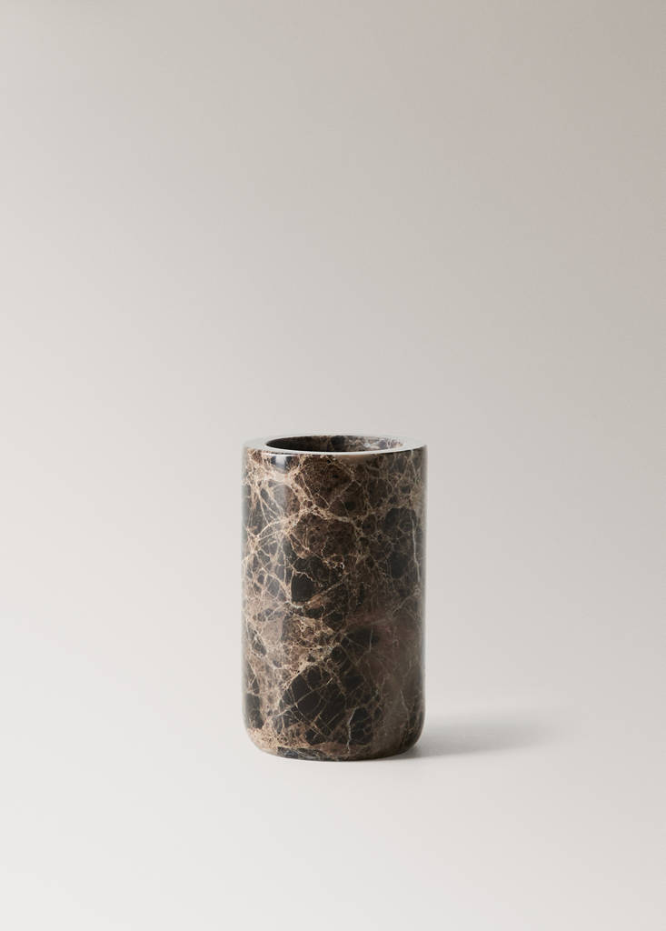 Marble toothbrush cup — Brown