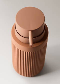 Striped resin soap dispenser — Ochre 2