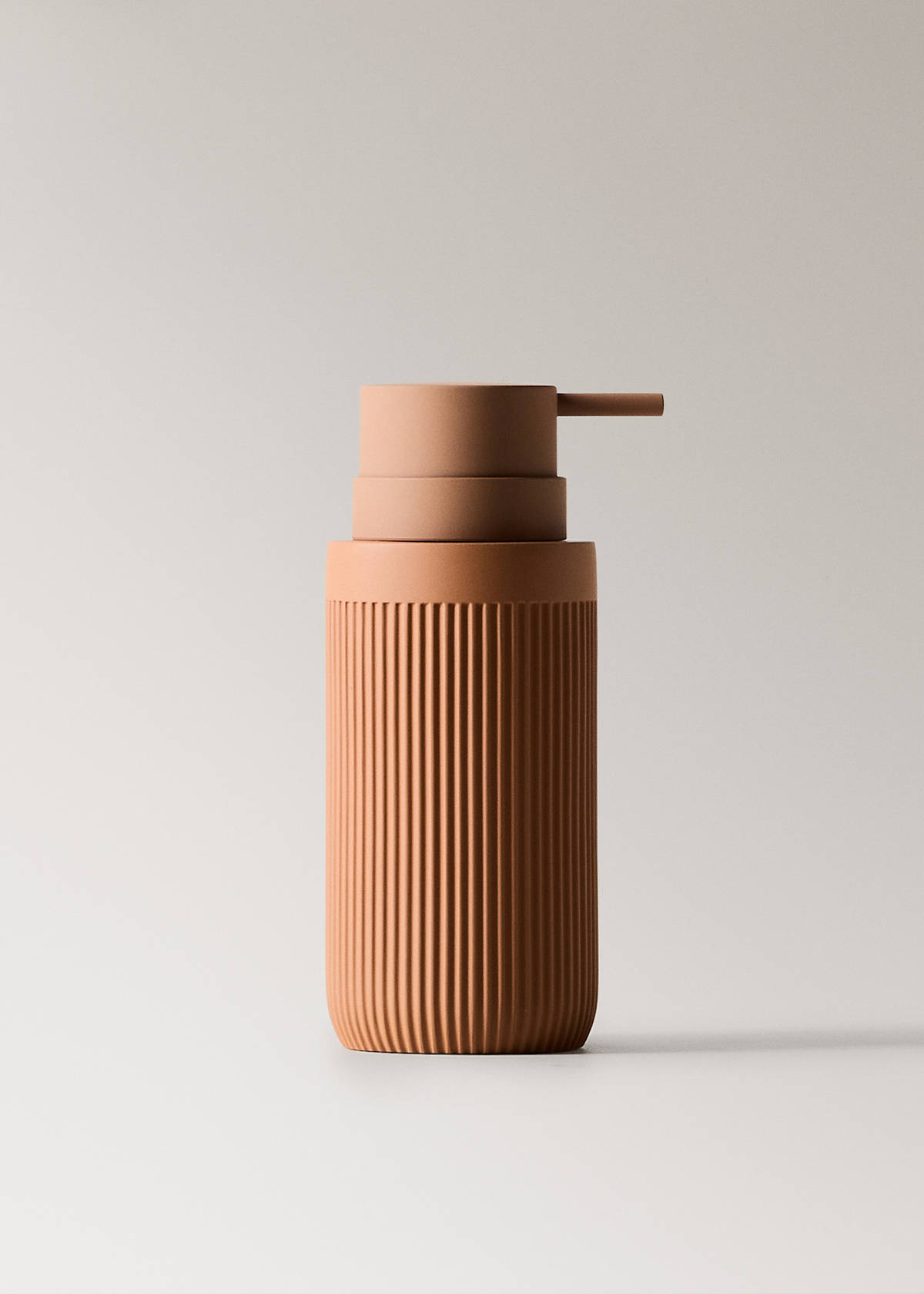 Striped resin soap dispenser — Ochre