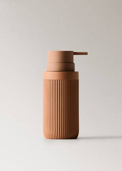Striped resin soap dispenser — Ochre 5