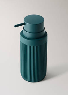 Striped resin soap dispenser — Dark Green 3