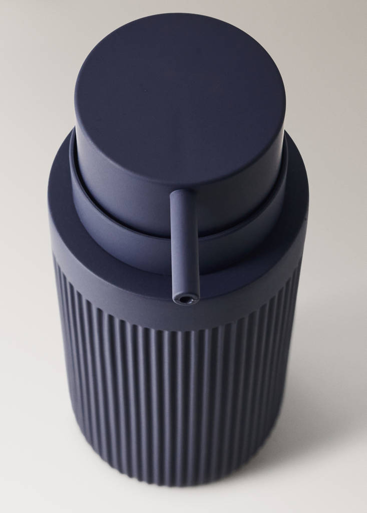 Striped resin soap dispenser — Blue