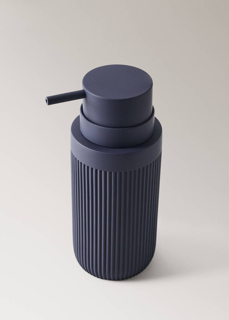 Striped resin soap dispenser — Blue