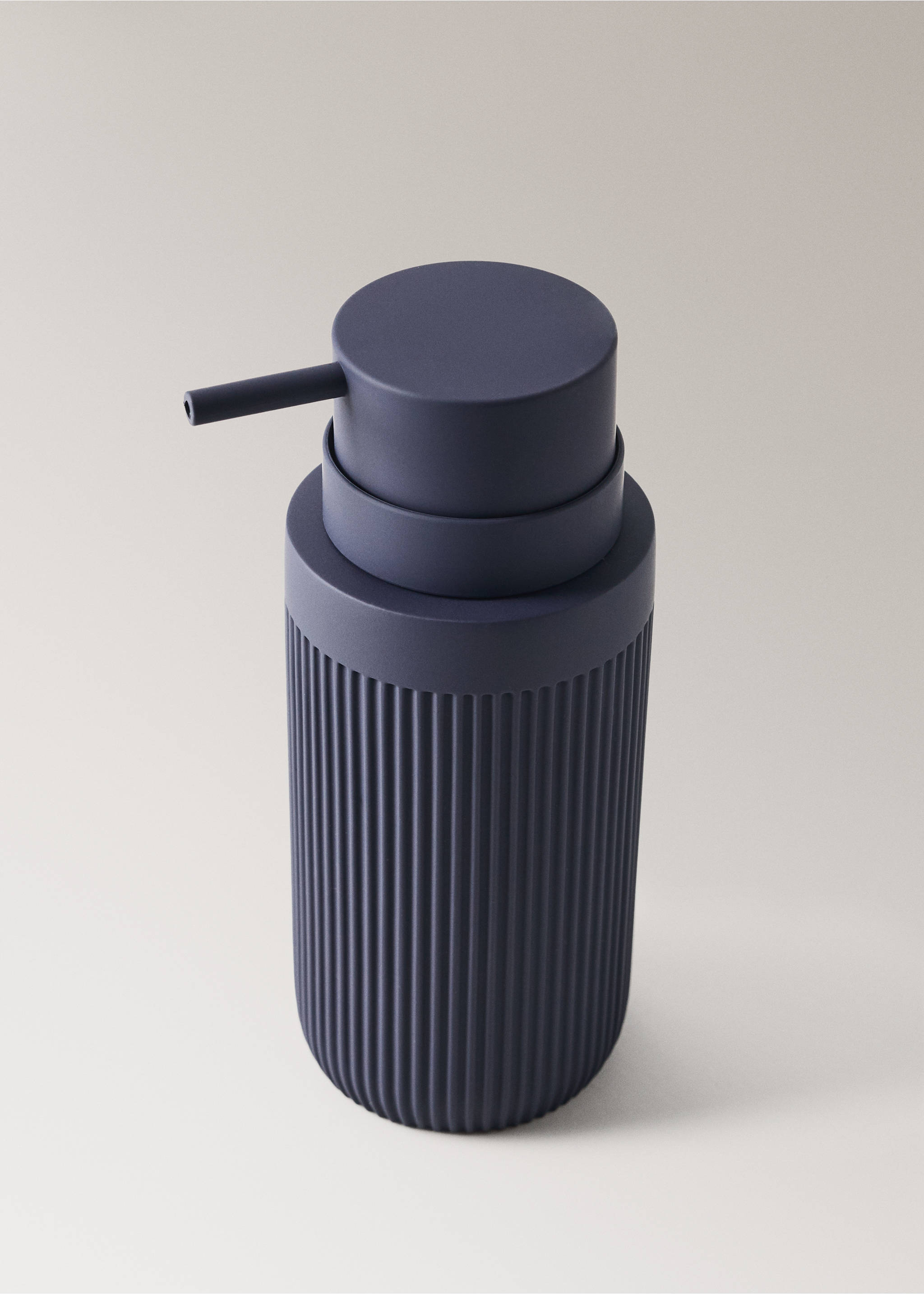Striped resin soap dispenser - Details of the article 2, Blue. Ref: 37053863-00.