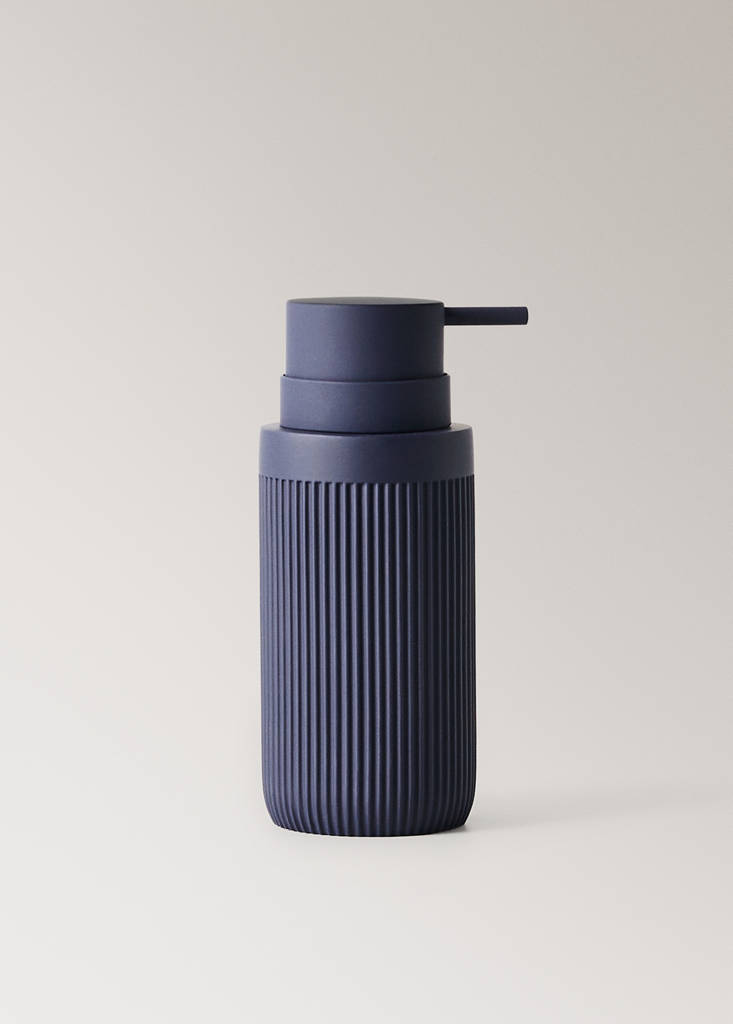 Striped resin soap dispenser — Blue