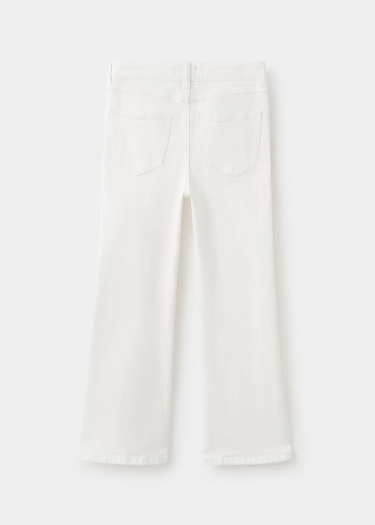 Flared jeans with studs — White