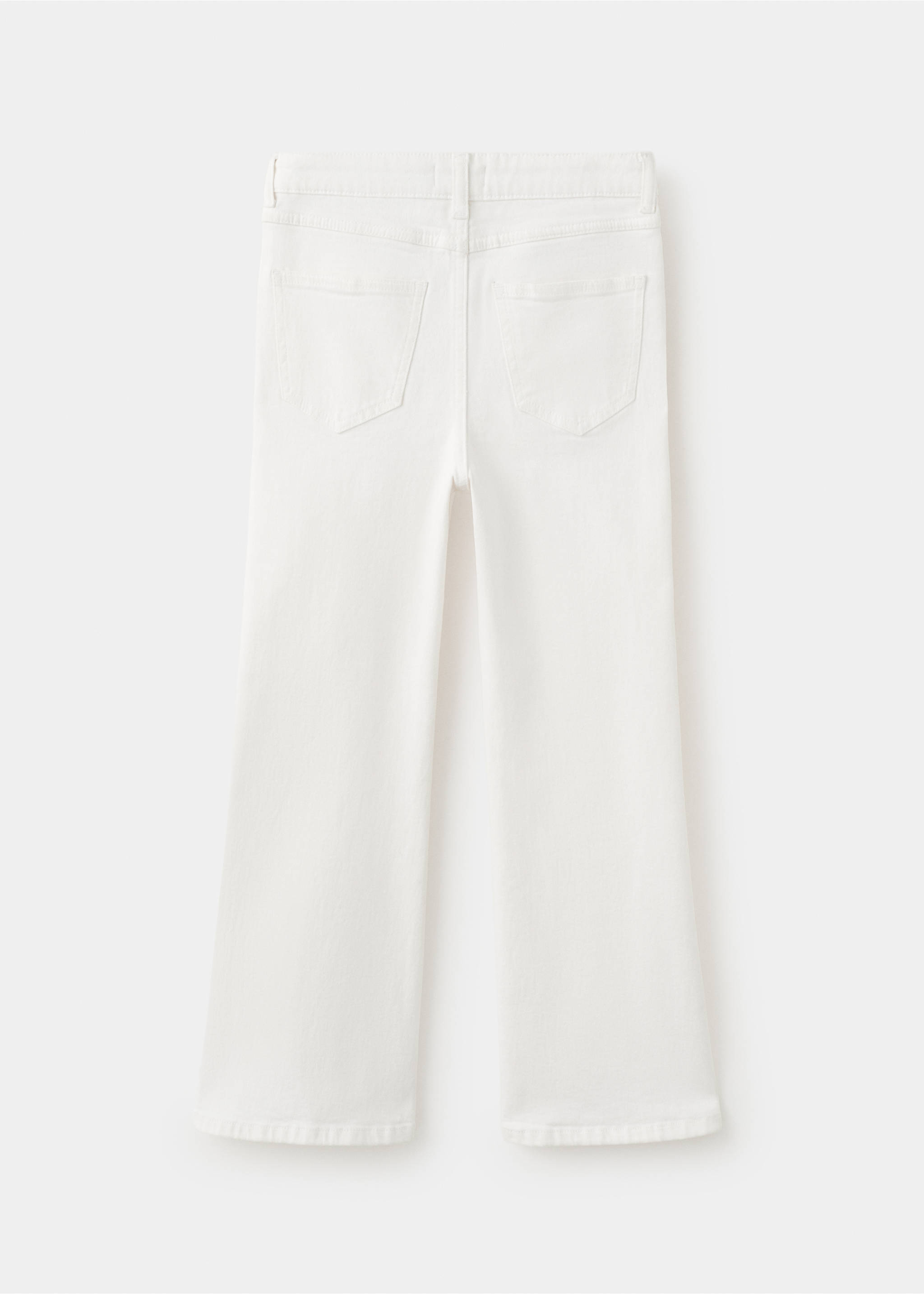 Jean flare en coton - Verso de l’article, Blanc. Ref: 37053864-00.