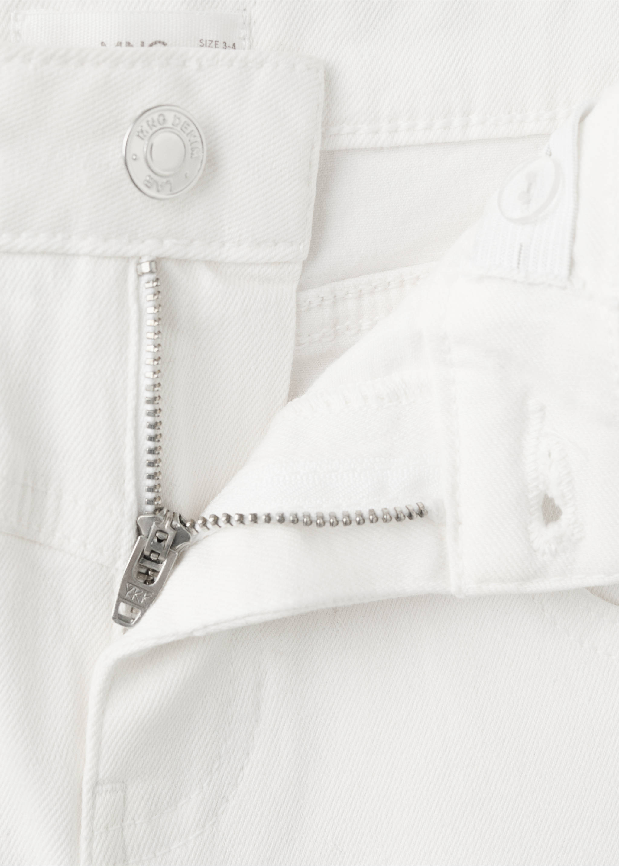 Jean flare en coton - Détail de l'article 8, Blanc. Ref: 37053864-00.