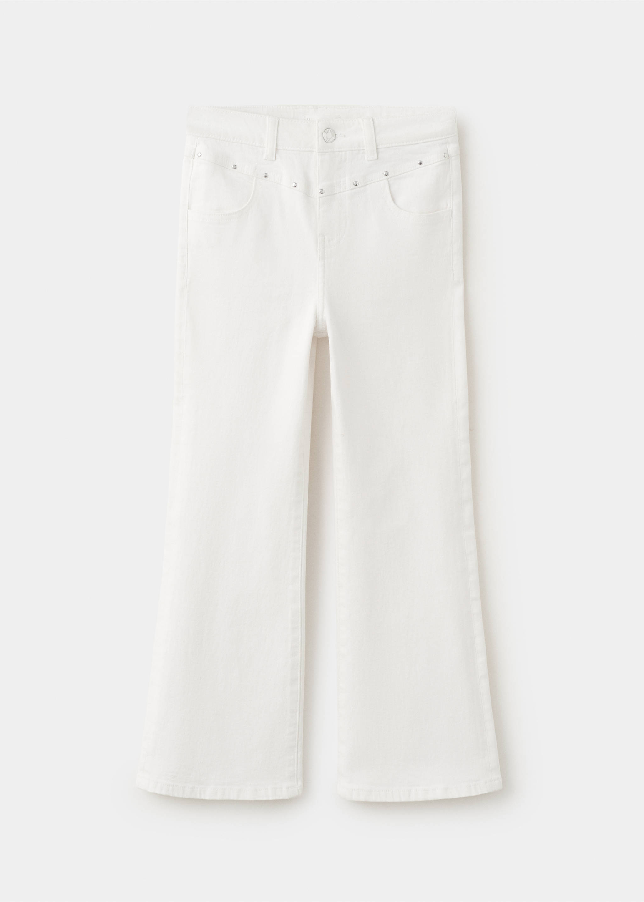 Jean flare en coton - Article sans modèle, Blanc. Ref: 37053864-00.