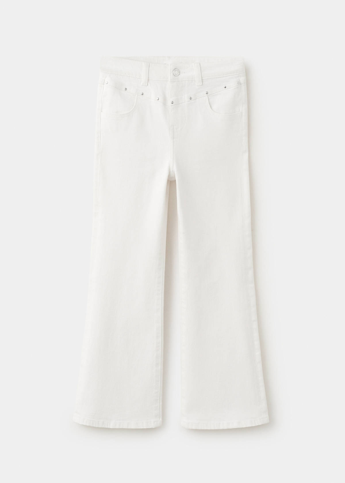 Flared jeans with studs — White