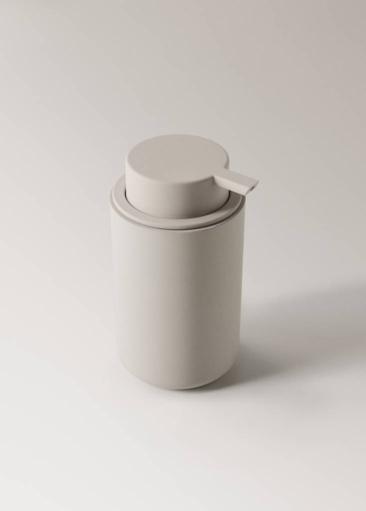 Resin soap dispenser — Ecru