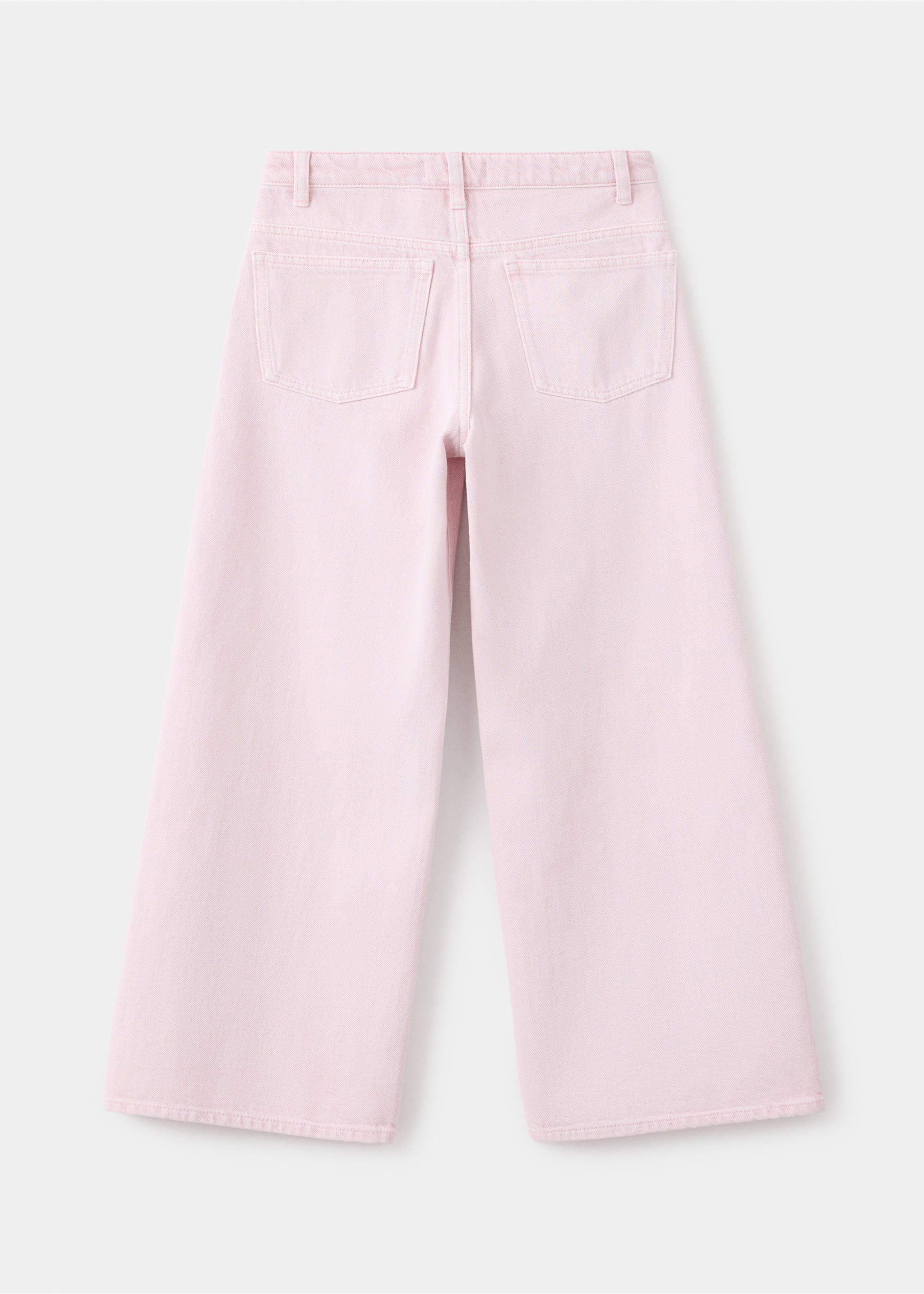 Jean wide leg en coton - Verso de l’article, Rose. Ref: 37053867-00.